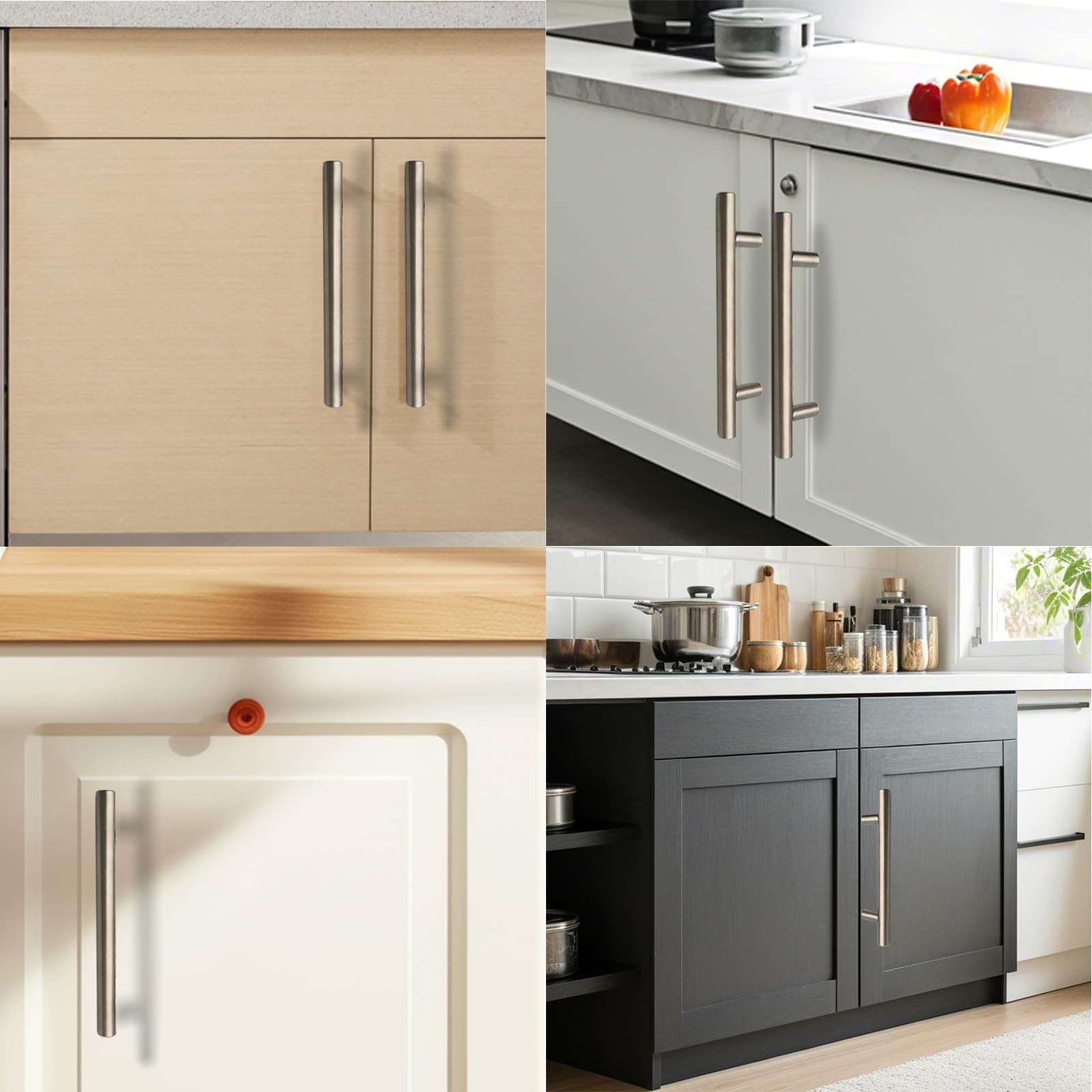 10 Pack 5 Inch Hole Center Cabinet Pulls Handles, Silver Kitchen Cabinet Pull…