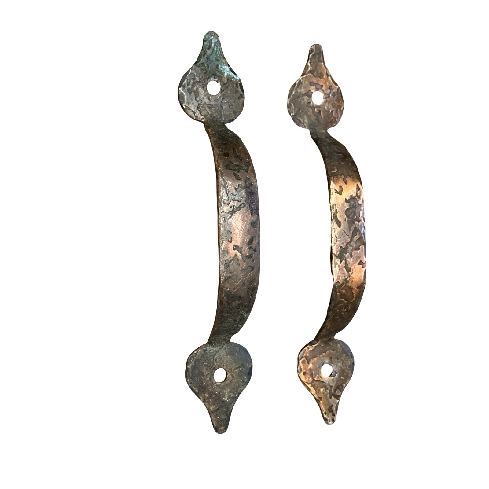 VTG Hammered Copper Cabinet Pulls Bar Handles MCM Prairie Reclaimed Lot Of 3