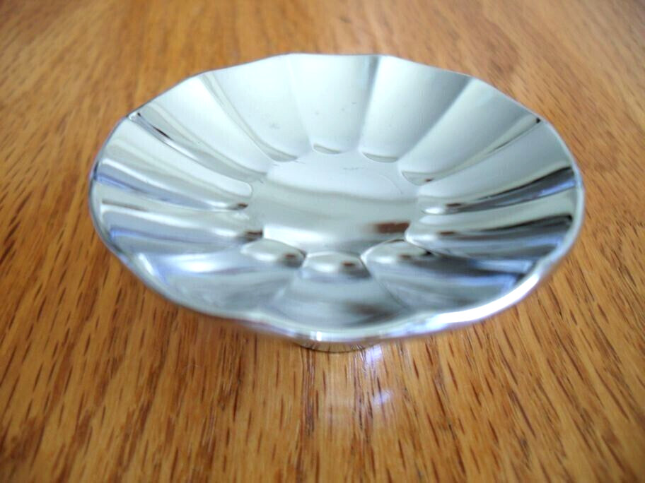 Vintage Nos 2″ Chrome Drawer Stardust Knob Concave Fluted Face Cabinet Handle