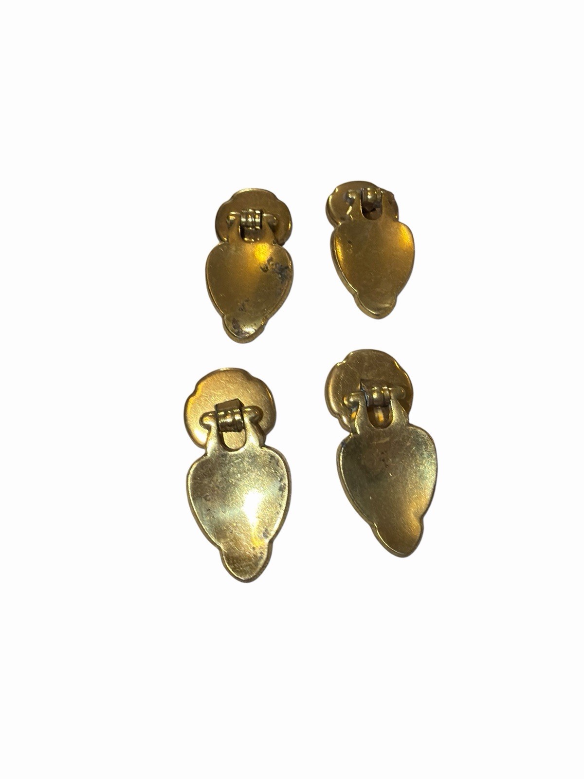 4 Total Vintage Brass Drawer Pulls 2 Piece Pendant Hardware Keeler Brass Co 7653