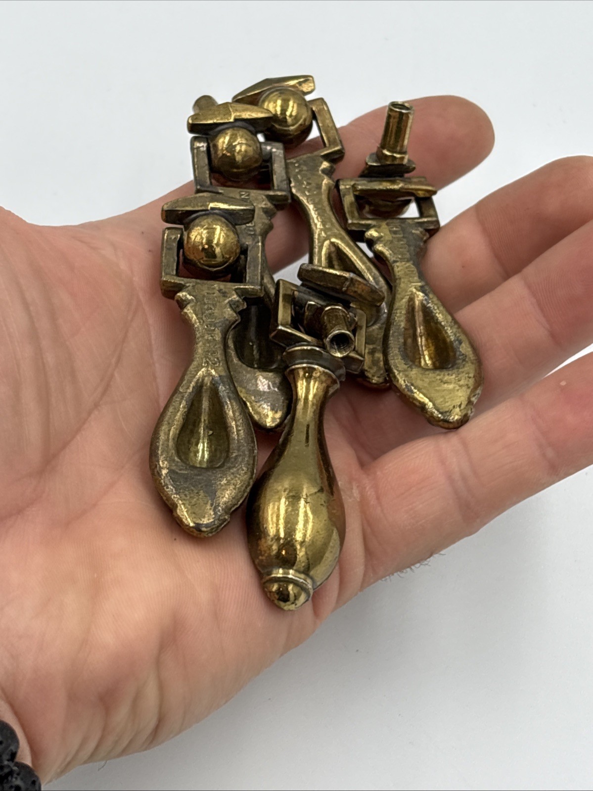 (5) Vintage KBC Drop Drawer Pulls Keeler Brass Co N18430 Without Back Plates