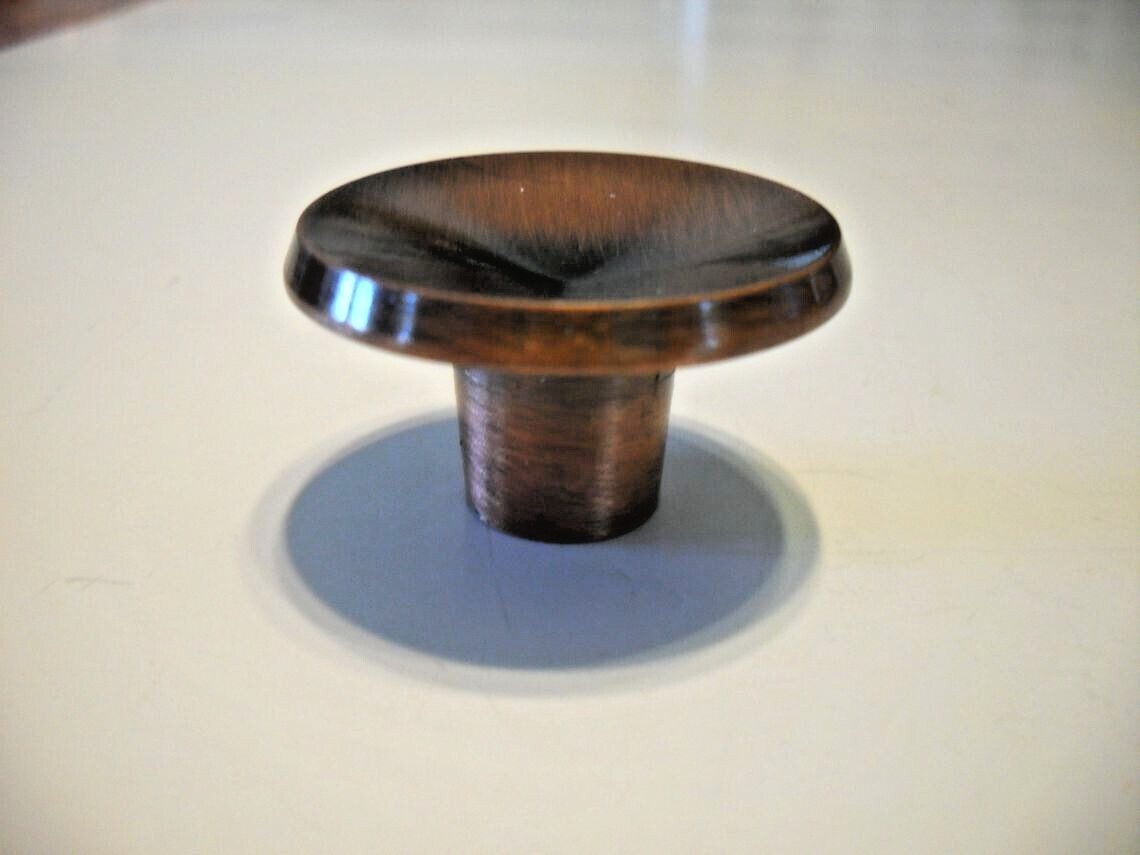 Vintage Nos 1-7/16″ Copper Flash Drawer Knobs Cabinet Door Pulls