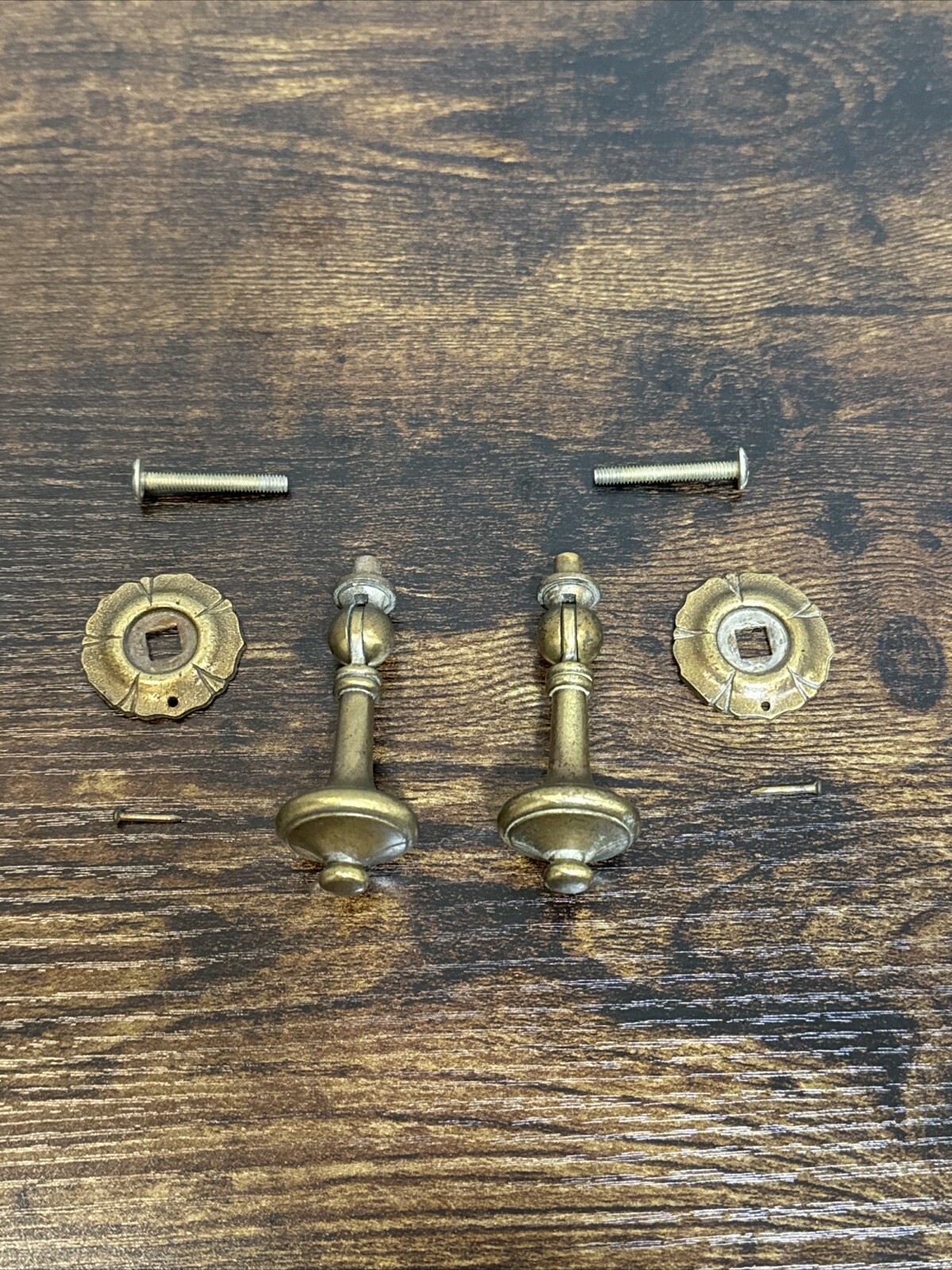 Drexel Esperanto Drawer Pulls (2) Teardrop Dresser Nightstand Backplate Vintage