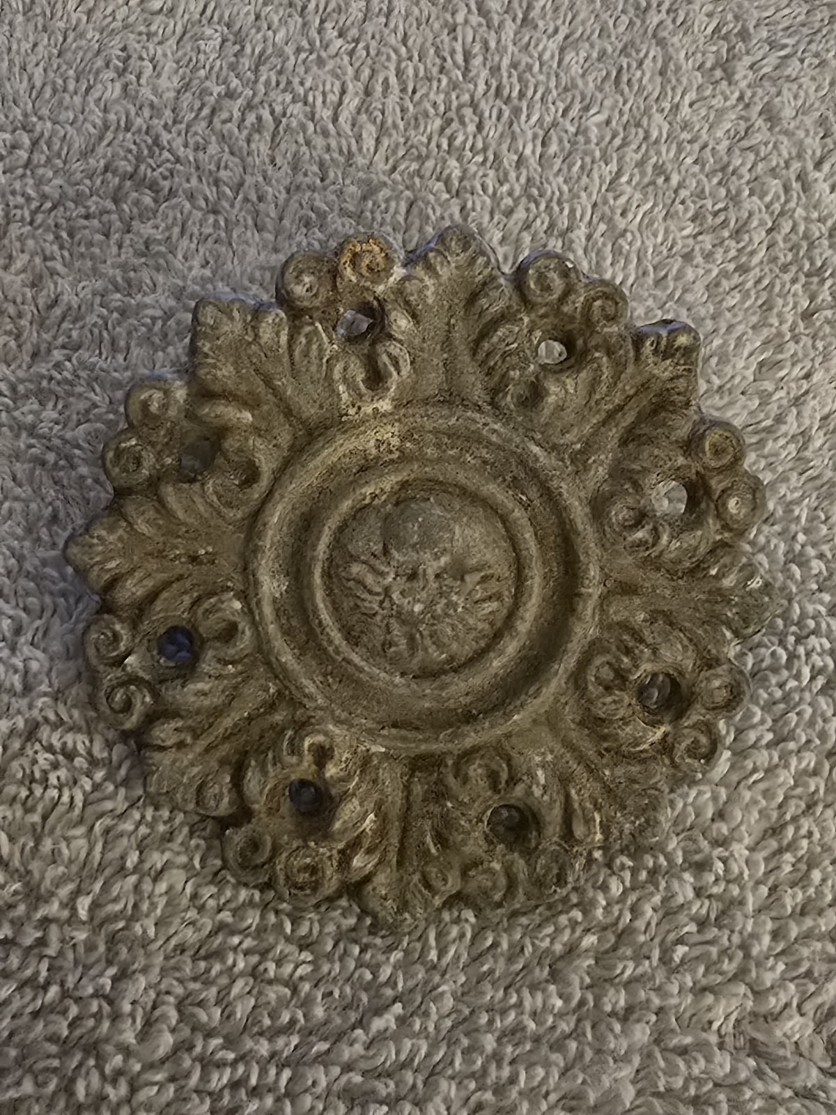Vintage Metal MCM Round Ornate Victorian Door Drawer Pulls~Set 6