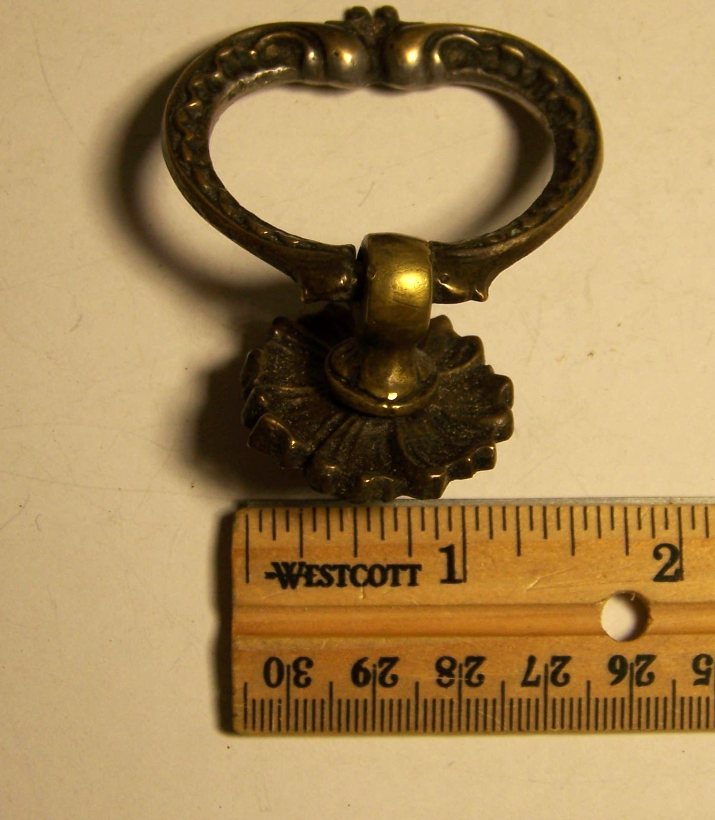 2 Drop Ring Pulls, Brass, Ornate, Vintage/Antique, Architectural Salvage
