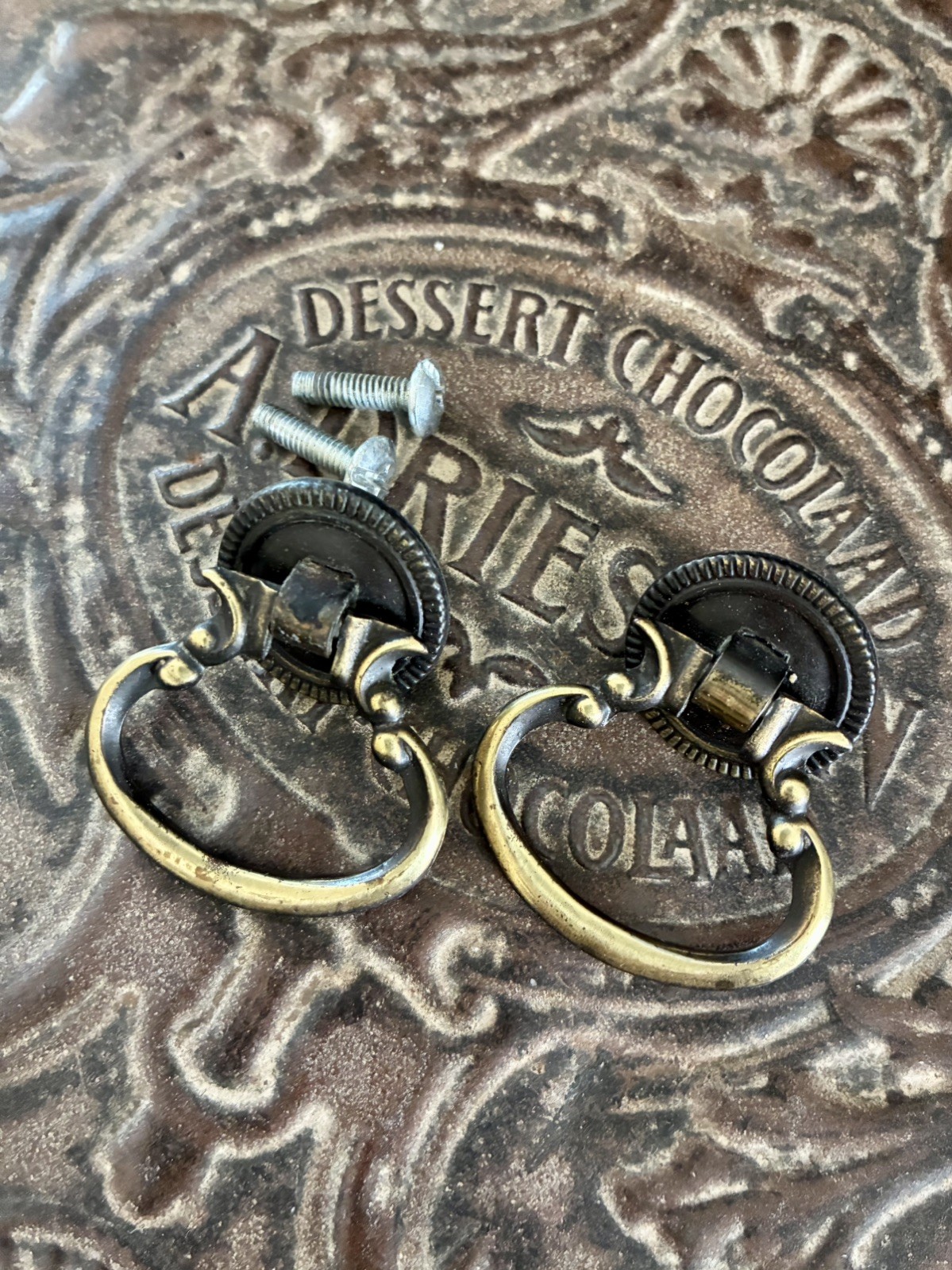 Vintage Drawer Pulls / Traditional Knocker Style Furniture Knobs