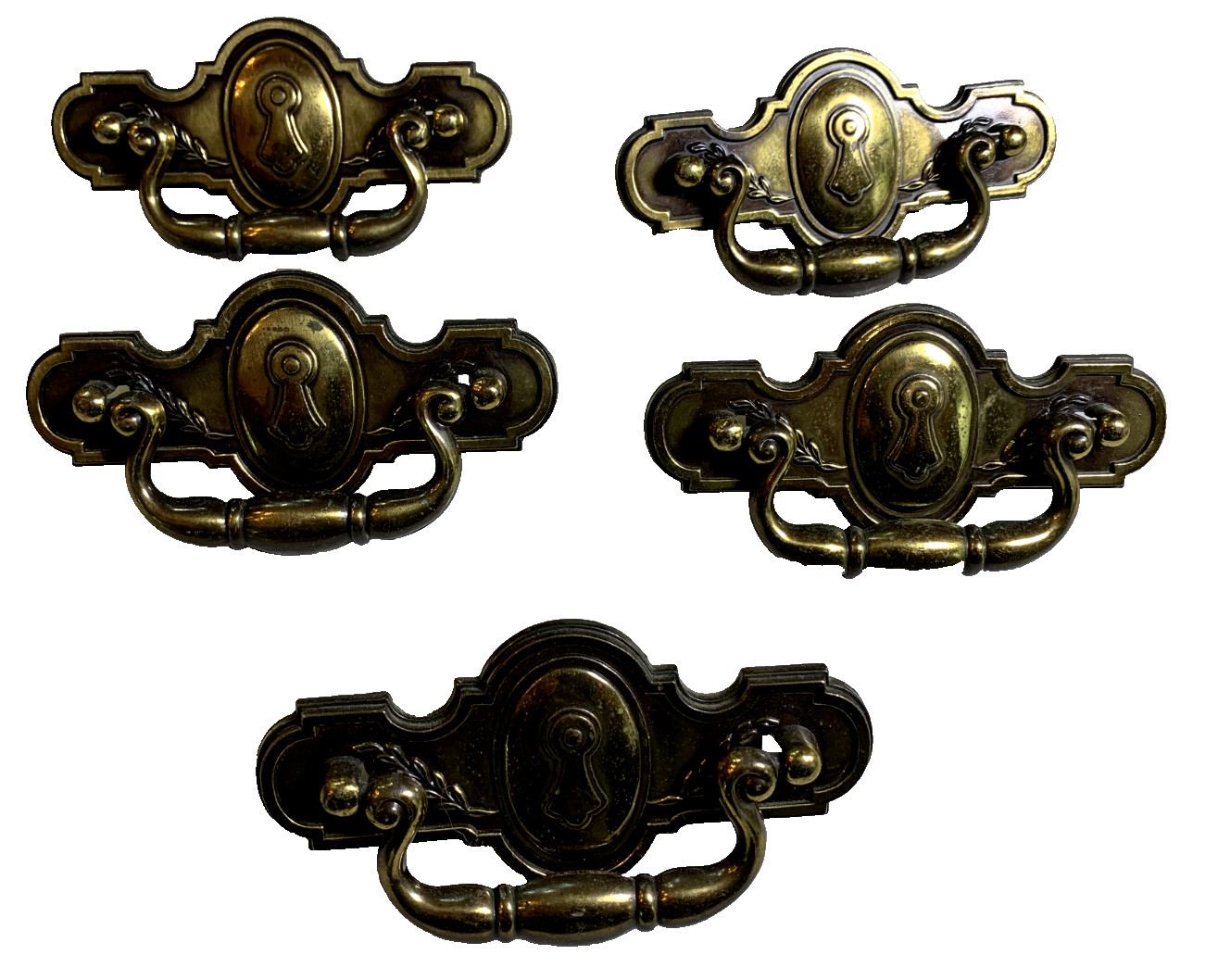 Vintage Mid Century 1970s 70s 1960s 60s Metal Drop Handles Knob Pulls
