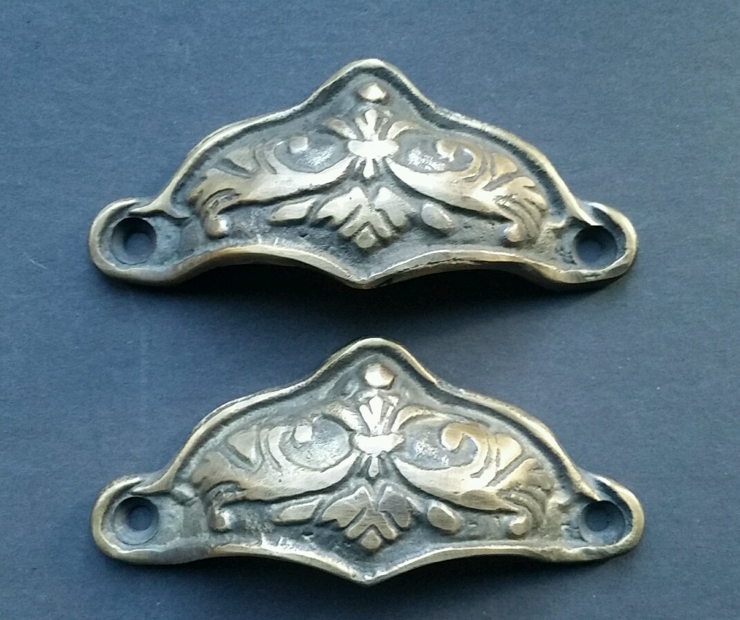 6 Brass Antique Style Victorian Swag Apothecary Cabinet Drawer Handles Pull #A10