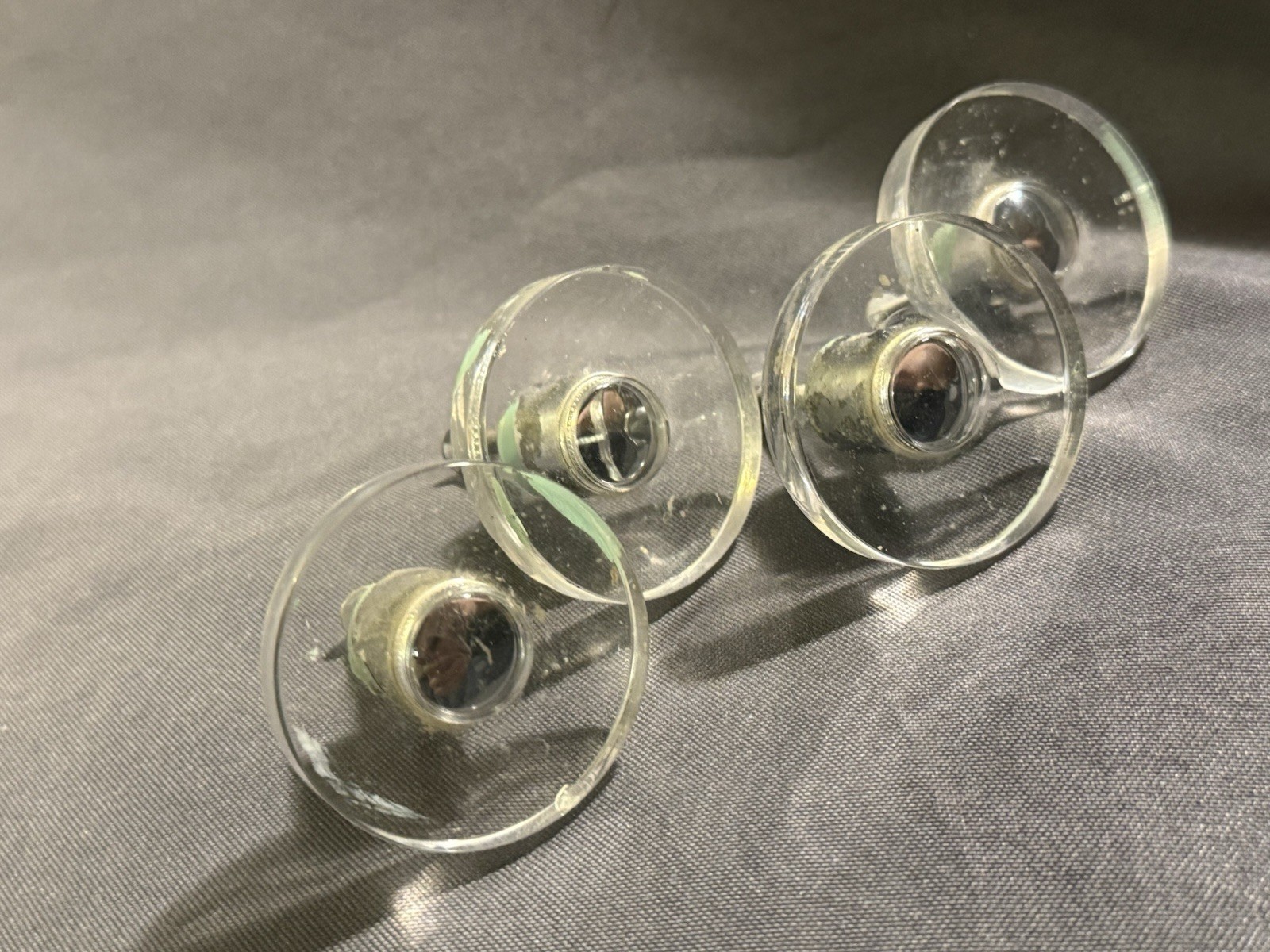 Lot of 4 Vintage Salvage Mid Century MCM Lucite Drawer Pull Knobs