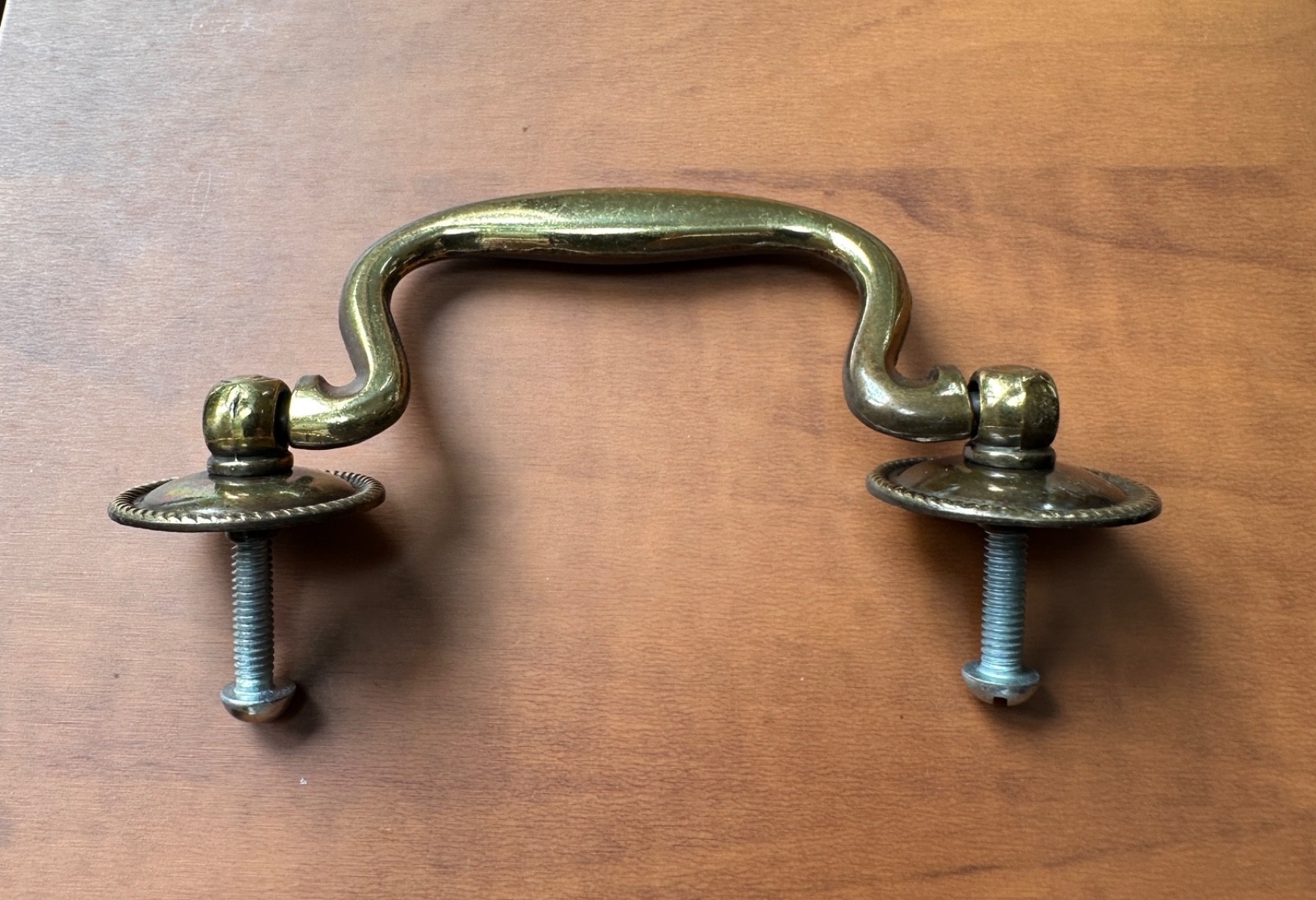 NOS Antique Reproduction Swan Neck Dresser Drawer Cabinet Drop Bail Pull Handle