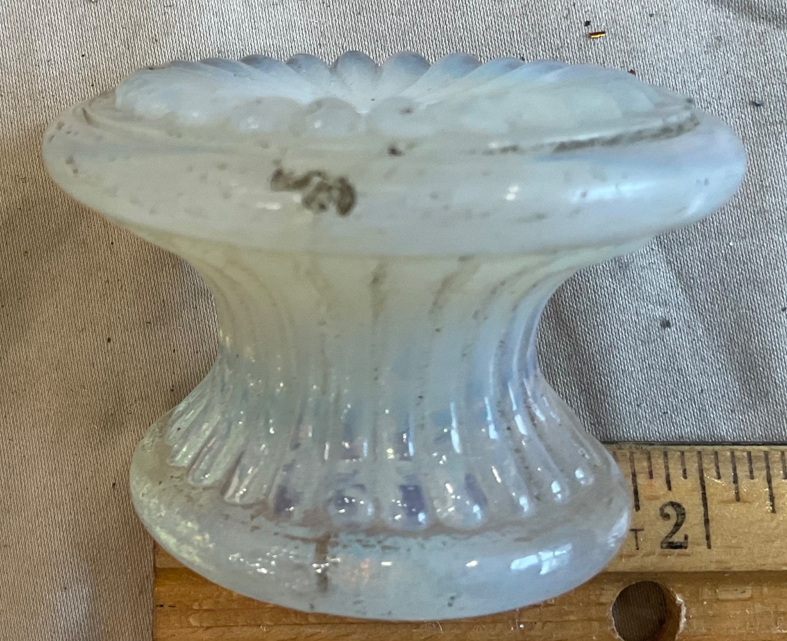 Antique Opalescent Glass Drawer Pull, Knobs – set of 5