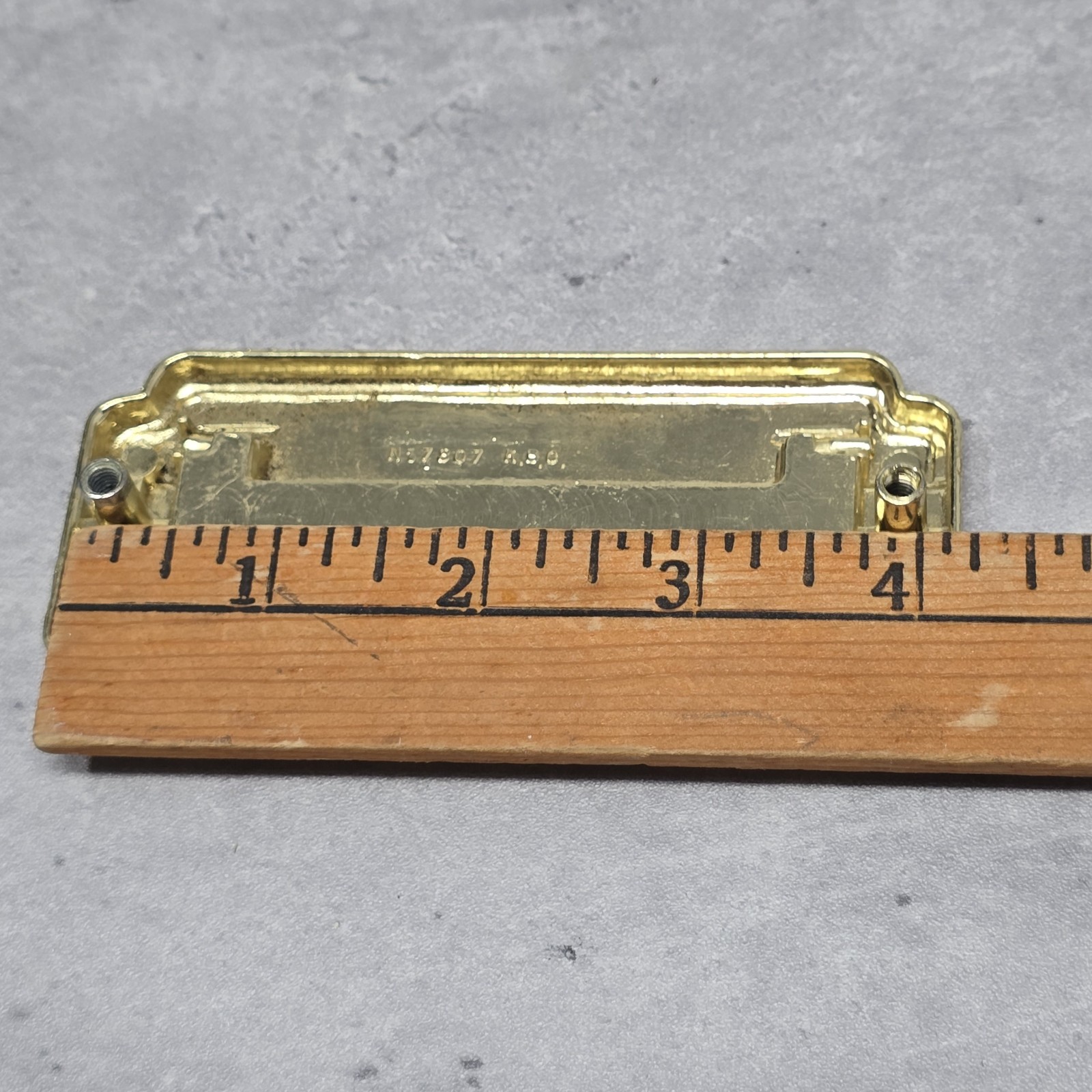 Vtg KBC Brass Campaign Drawer Handle Pull Drexel Pavillion Flush Lift Resessed
