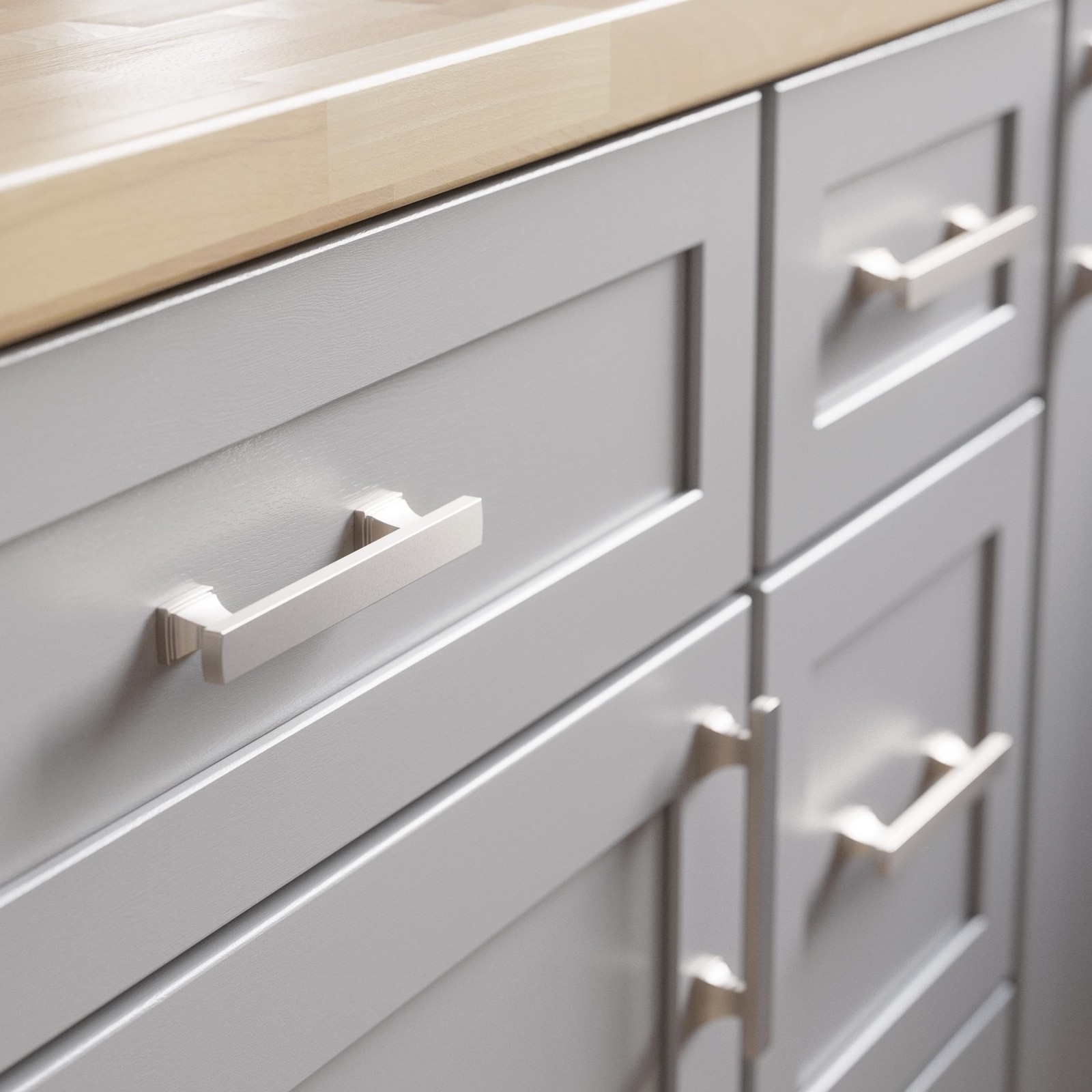 Franklin Brass 10 Pack Brushed Nickel Cabinet Handles 3-3/4 Inch 96Mm Kitchen