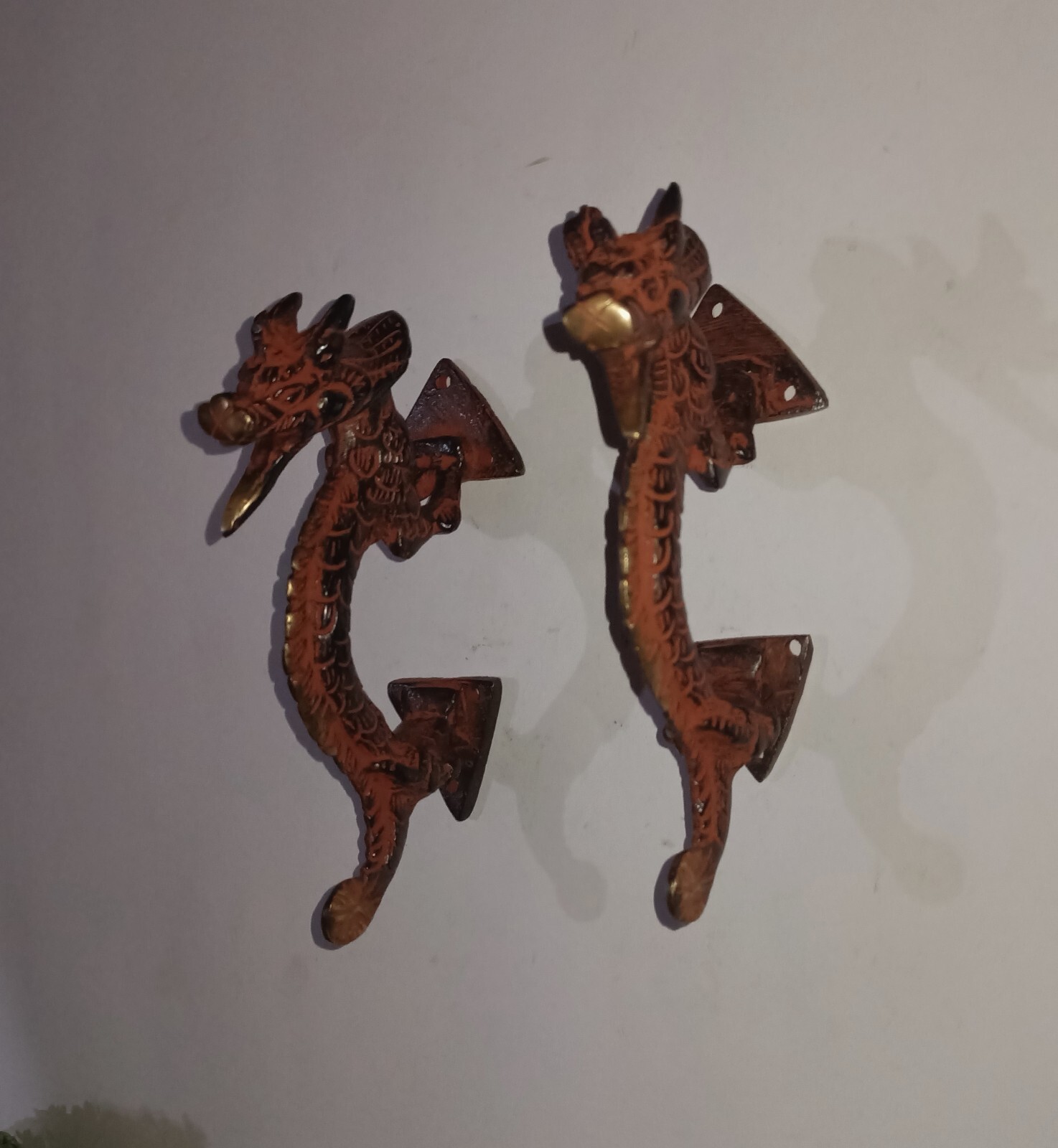 Dragon Shape Door Pull Handmade Doorware Handle Mythological Creature HK