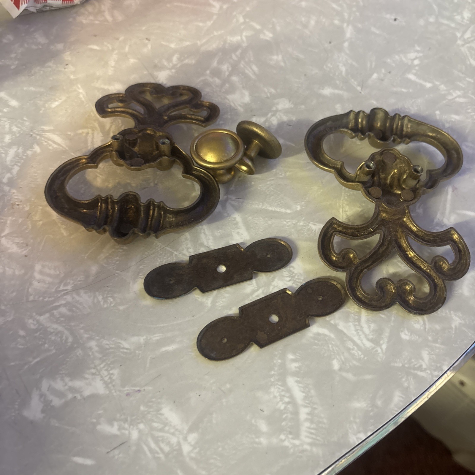 Vintage KBC Drawer Door Pulls Knobs Handles Hollywood Regency Ornate