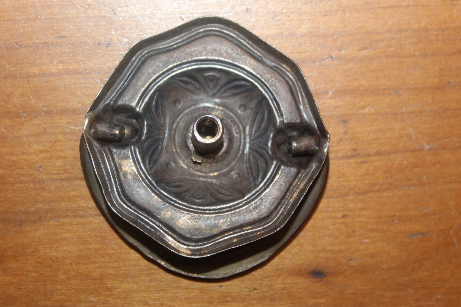 Antique Vintage Brass Plated Shield Drop Bail Knob Pull Handle A-28