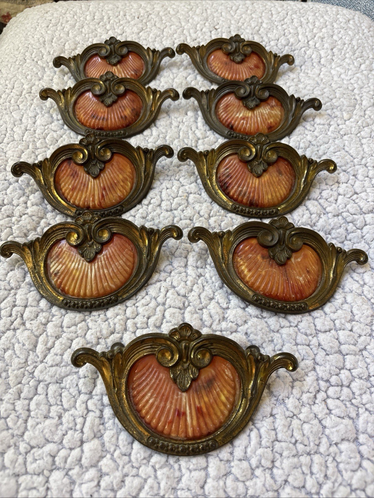 Antique Keeler Brass Co. Bakelite Drawer Pulls Handles Lot Of 9