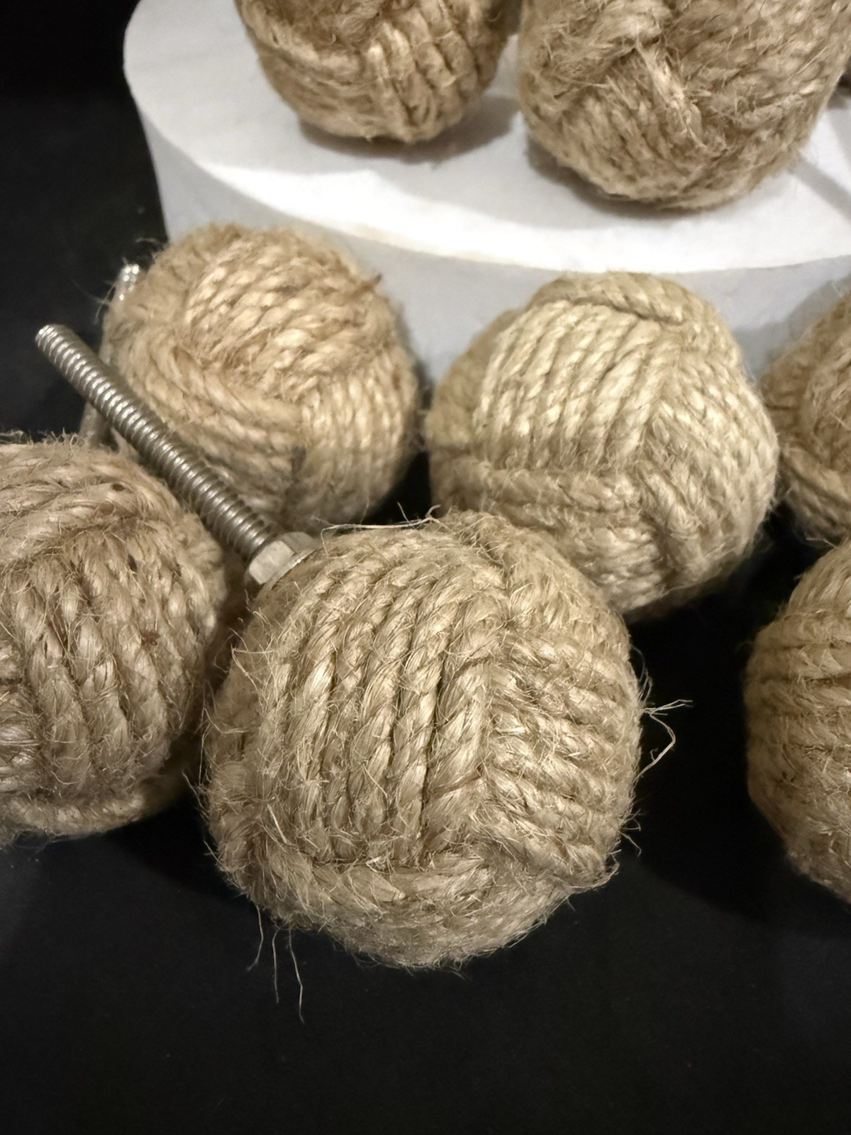 Unique Drawer Pull 12 Ball Of Yarn /String Extra Long Screw For Thicker Drawers