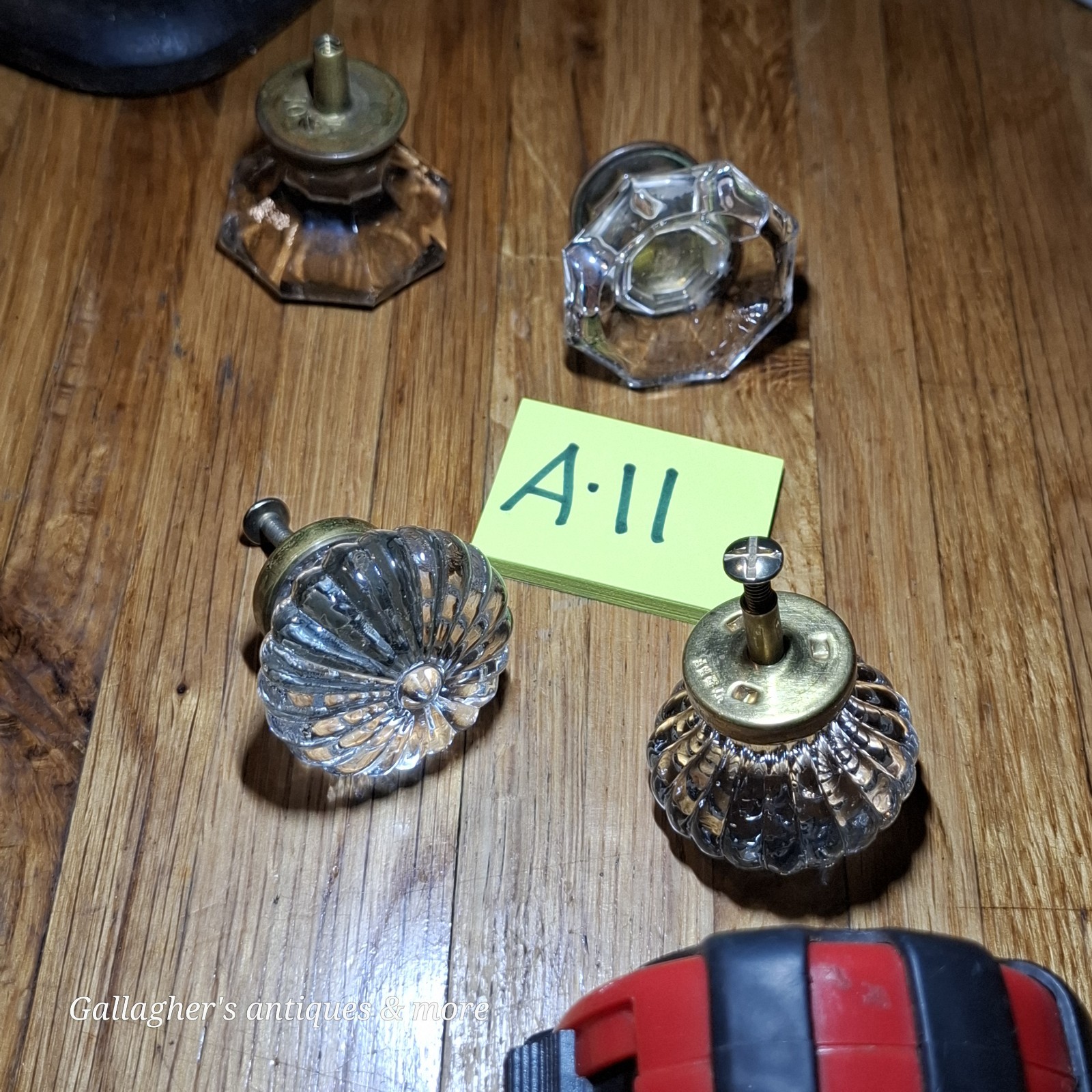 Antique Glass Knob Handle Drawer Cabinet Lot Of 4 Pat Oct 1901