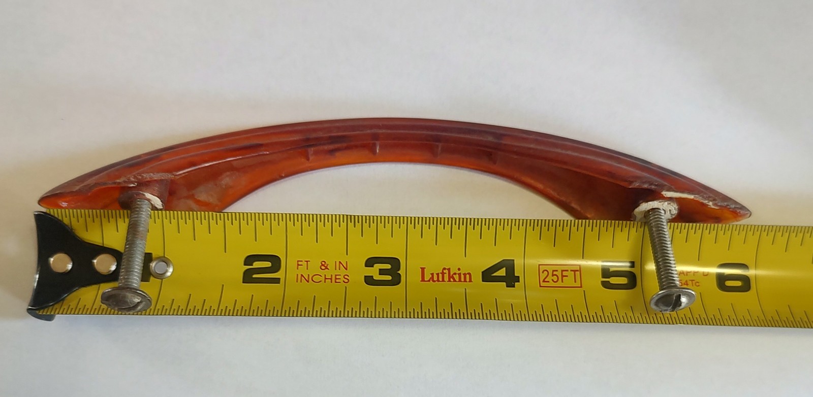 Vintage Orange Lucite/Plastic Drawer Pull