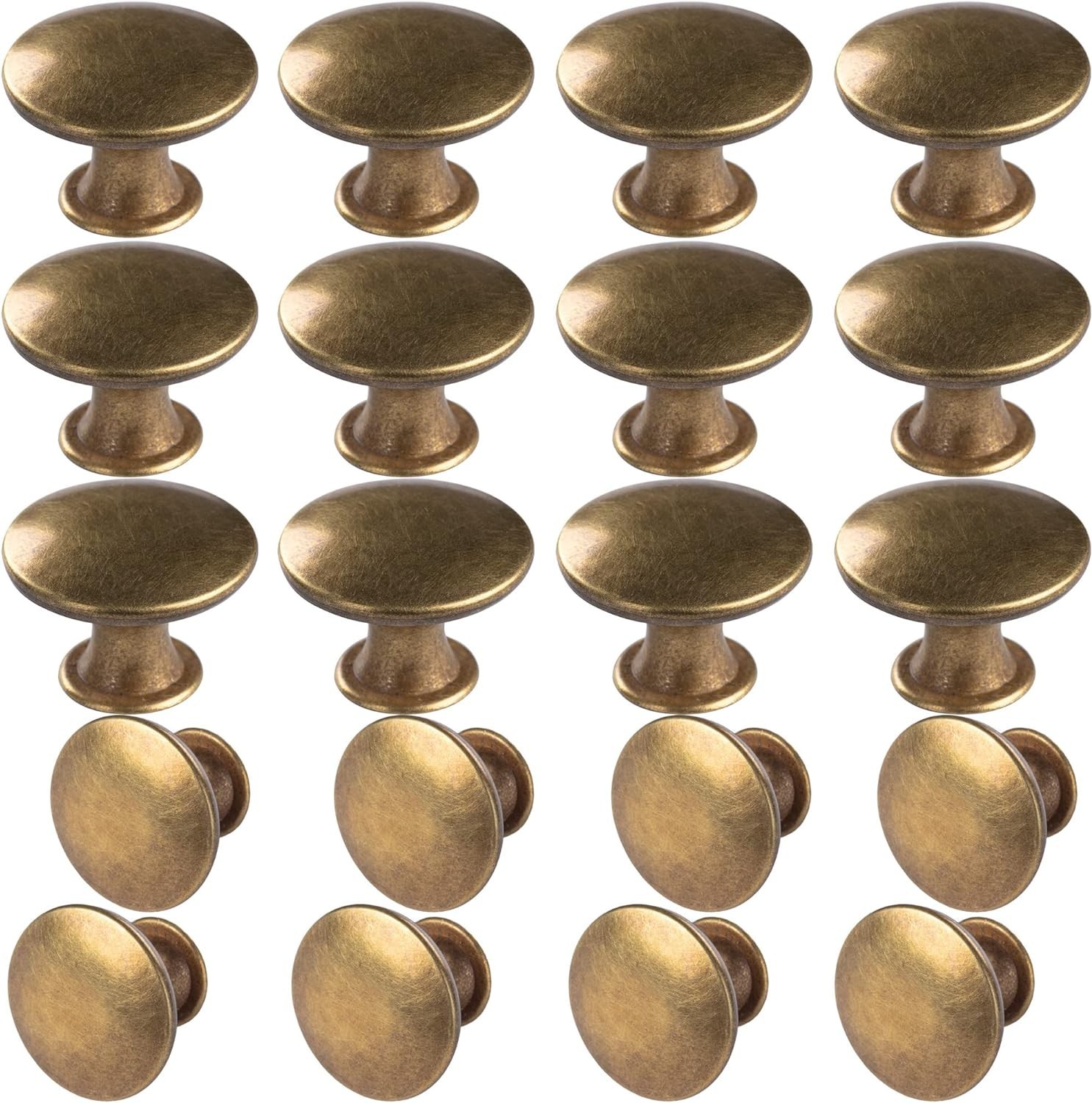 6 Durable Antique Brass Round Drawer Pulls – Easy Install & Timeless Style