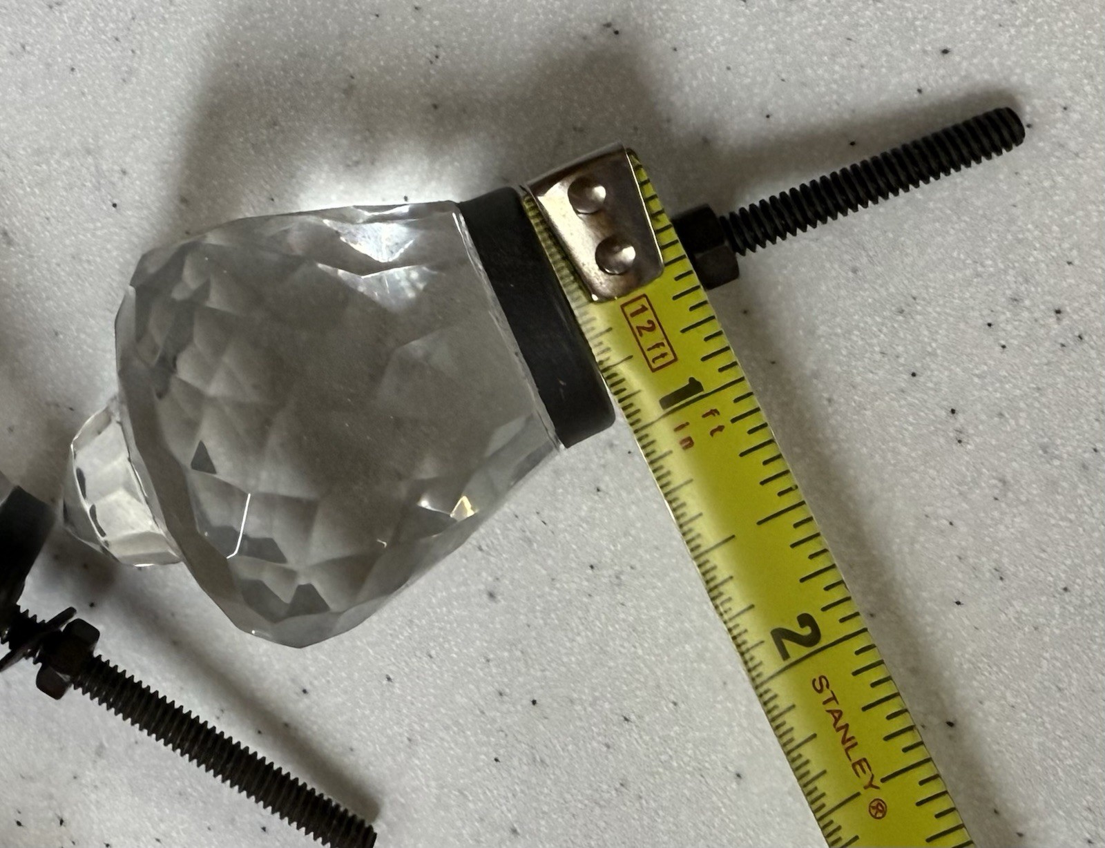 Set Of 3 Glass Drawer Pull Knobs Clear Crystal Prism cut VBR16D
