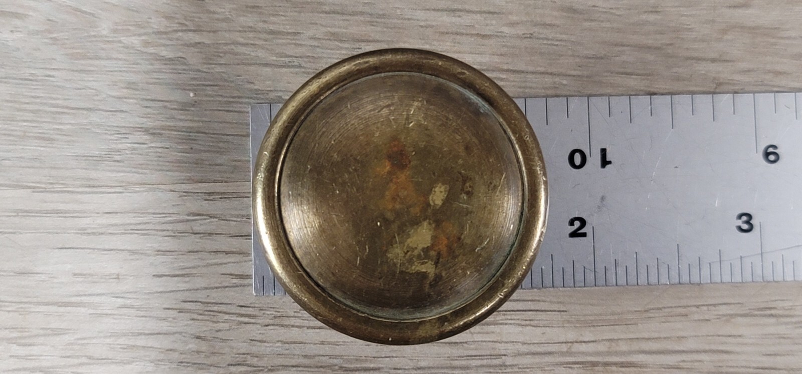 Drawer Pull Cabinet Knob Solid Brass Vintage 1 1/2 Dia 1″ Tall Traditional Round