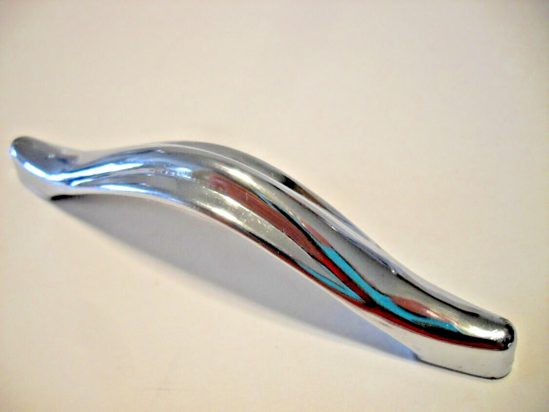 Vintage Nos Chrome Drawer Pulls Cabinet Door Handles Raised Face Center Japan