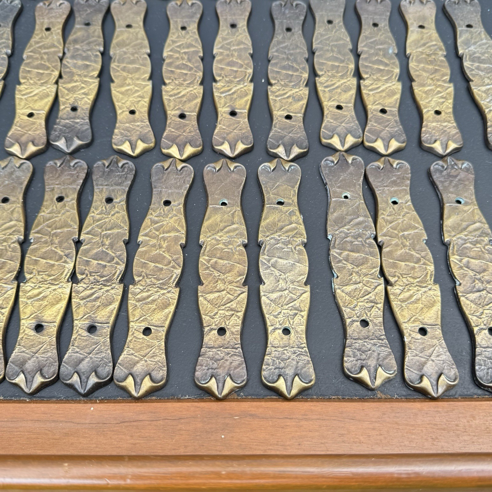 Lot of 54 VTG Amrock 176A-1 Brass Drawer Backplates 3” Ctrs RD 1971 Pat D219425