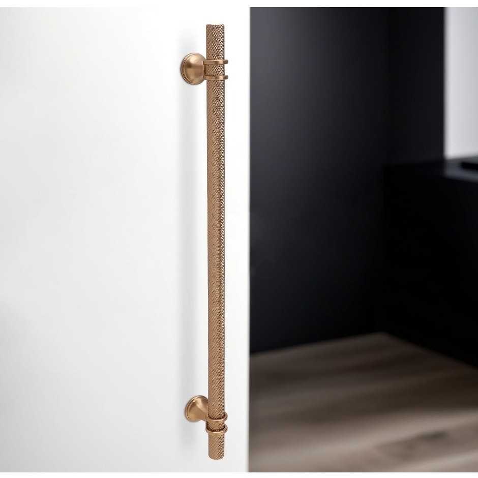 6 Pack 12-5/8″ Knurled Cabinet Pulls Champagne Bronze Drawer Handles