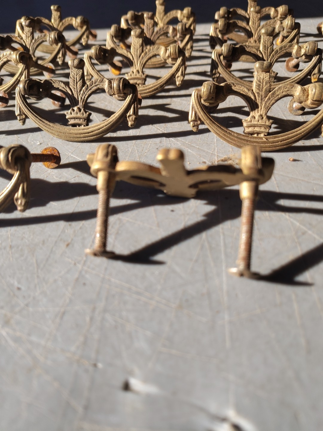 Antique Vintage Solid Brass Drawer Handle Pull
