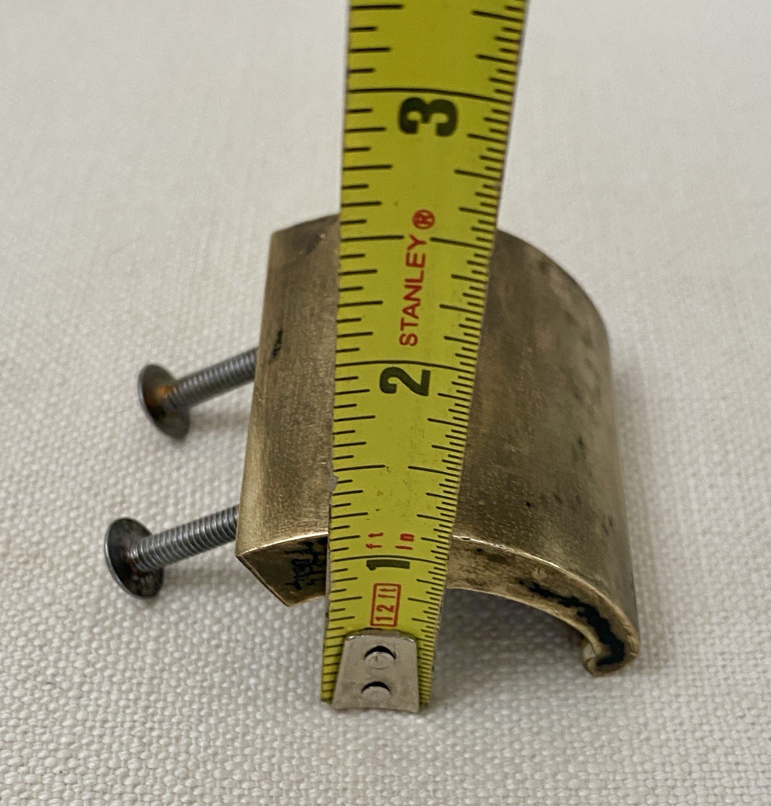 Vintage Brass Keeler K7038 Finger Cabinet Knob Pulls 1” Center MCM