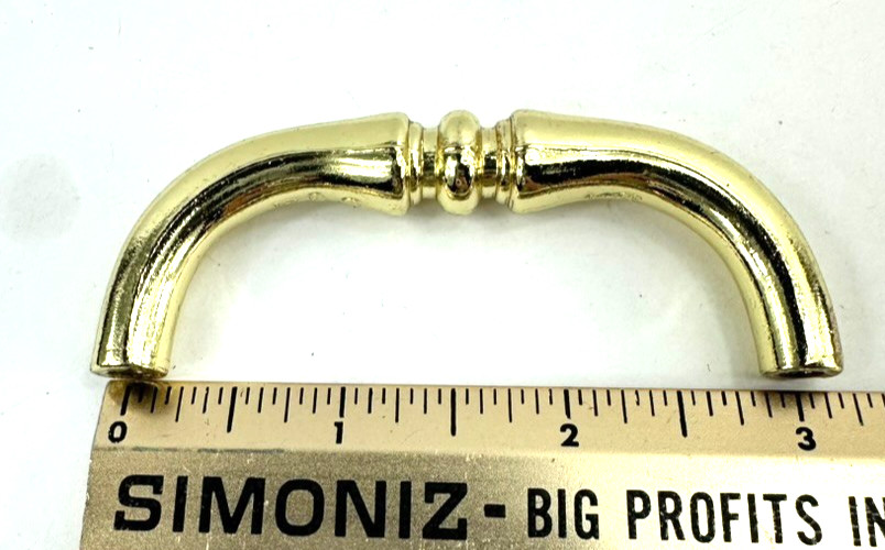 Lot of 5 Vintage Amerock High Gloss Gold Tone 334-1 Hardware Pulls With Screws