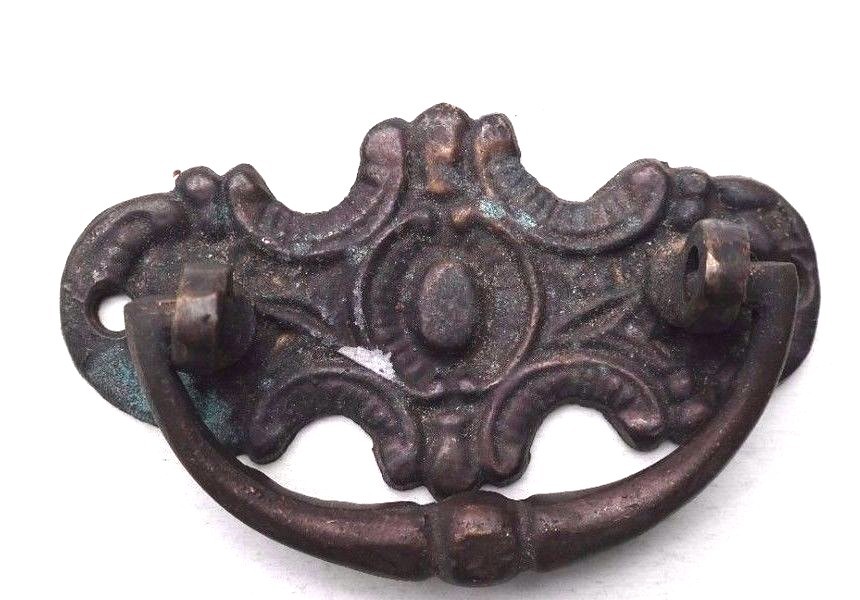 Vtg 1920’s Metal Ornate Victorian Drawer Cabinet Dresser Pull Handle Knob #^