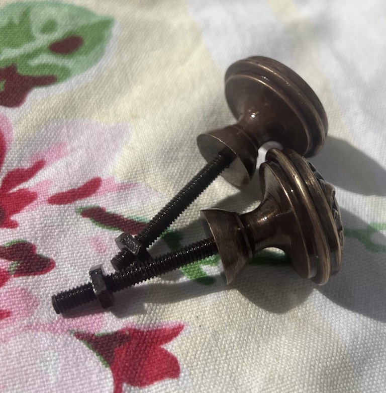 Antique French drawer pull Heavy brass A++ Door Dresser round 1⅓” Victorian Gold