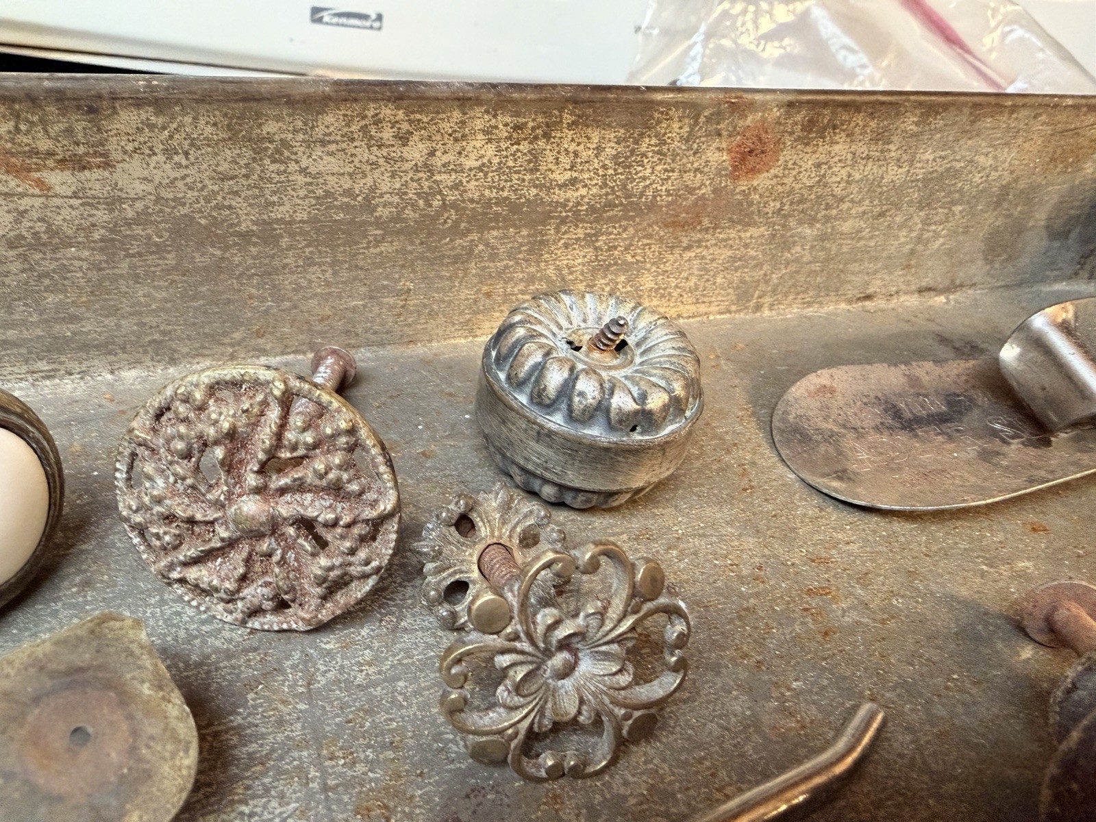 Large Lot Antique & Vintage Hardware – Brass Drawer Pulls, Padlocks, Knobs, Spur
