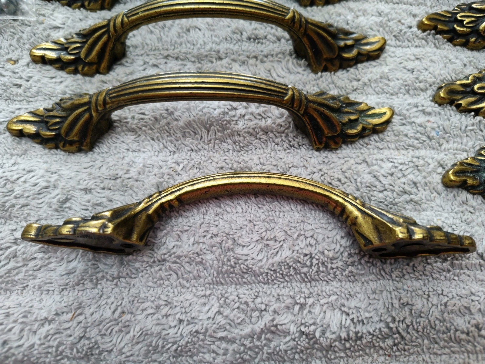 LOT OF 23 Amerock Vintage Handle Drawer Cabinet Pull 1330 Brass French Design