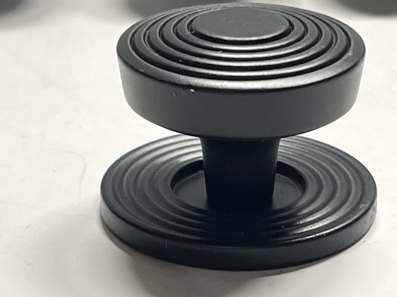 Vintage Lot (40) NOS 2006 Matte Black Heavy Ribbed Design Drawer/Cabinet Knobs