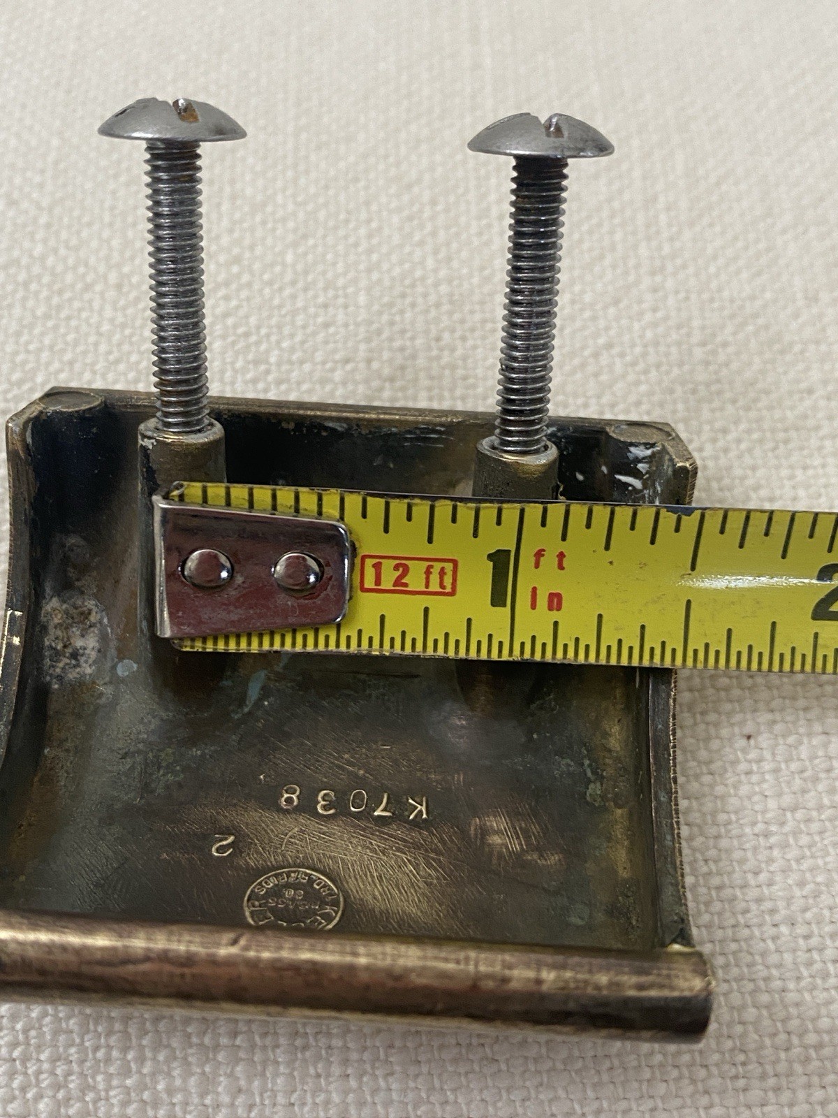 Vintage Brass Keeler K7038 Finger Cabinet Knob Pulls 1” Center MCM