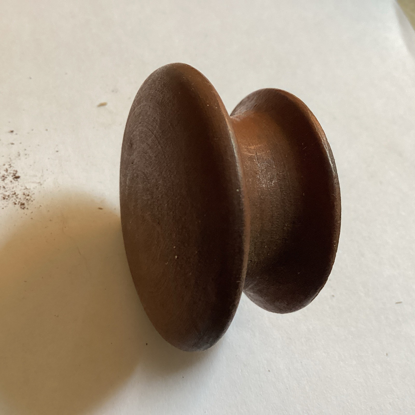 Really Nice Single Antique 2” In. Walnut Wood Drawer Pull With Screw .