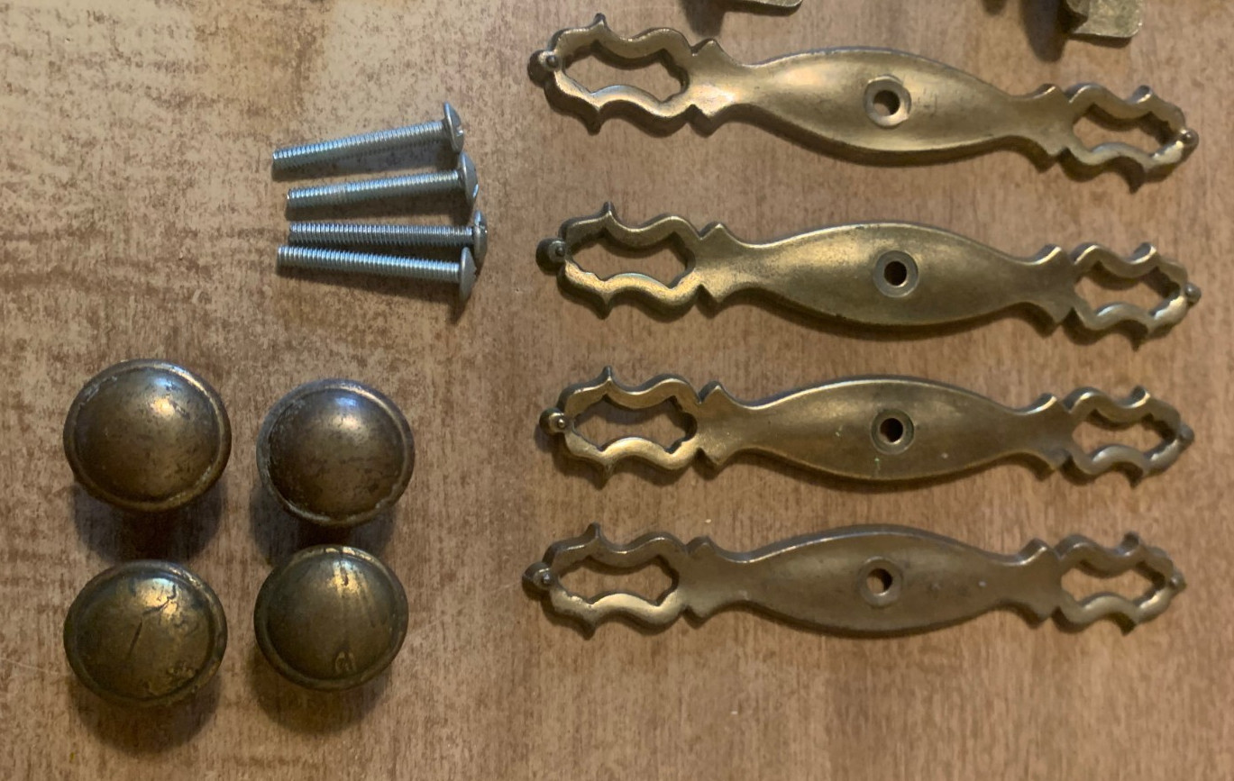 Lot Of Vintage Hardware Drawer Knobs Hinges