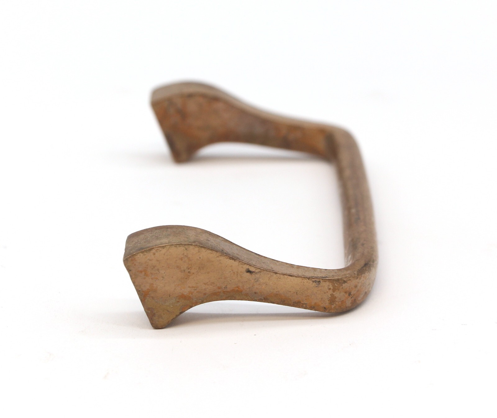 Classic 4.25 in. Brass Bridge Angled Drawer Pull