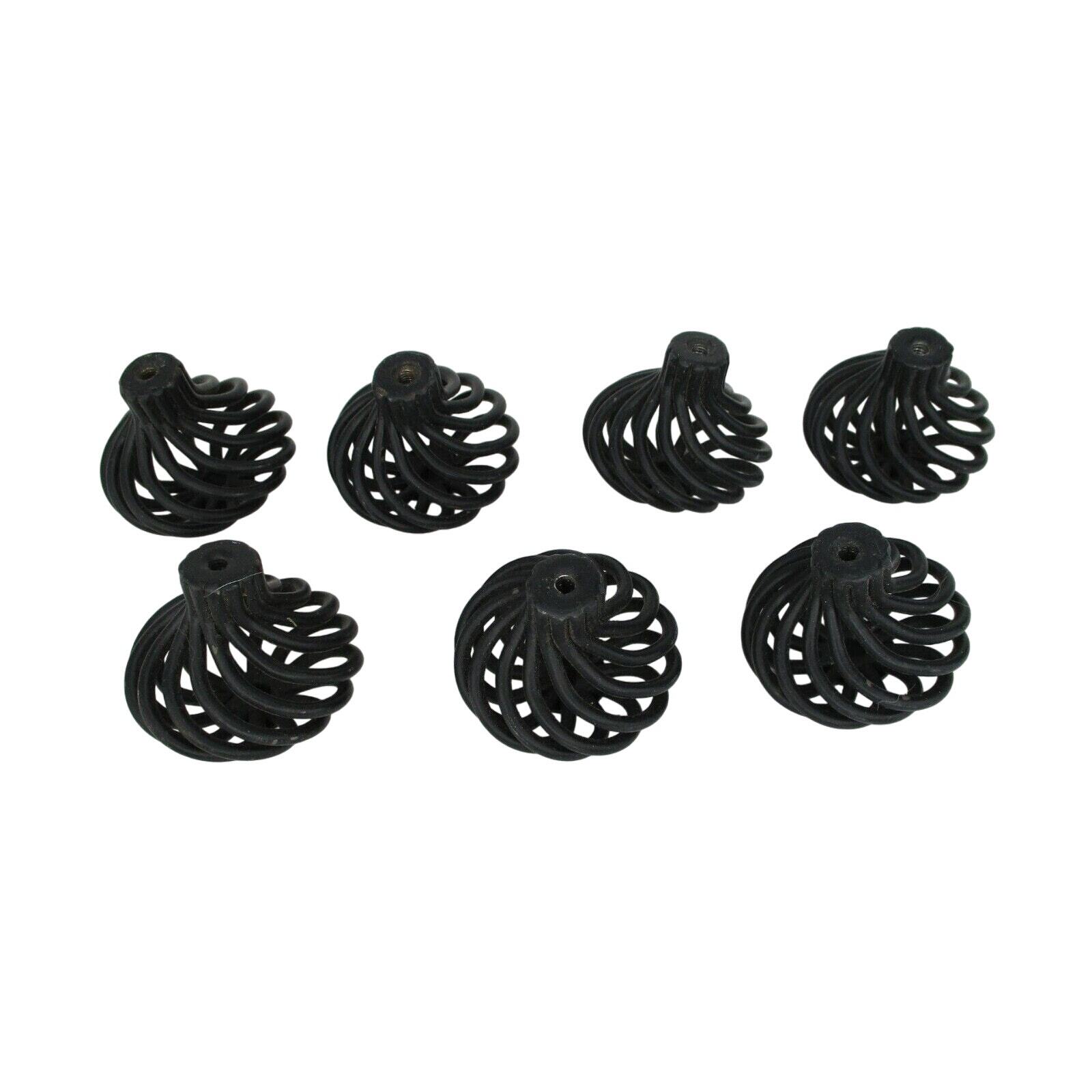 7 Spiral Dresser Handles Pulls Cabinet Hardware Black Metal