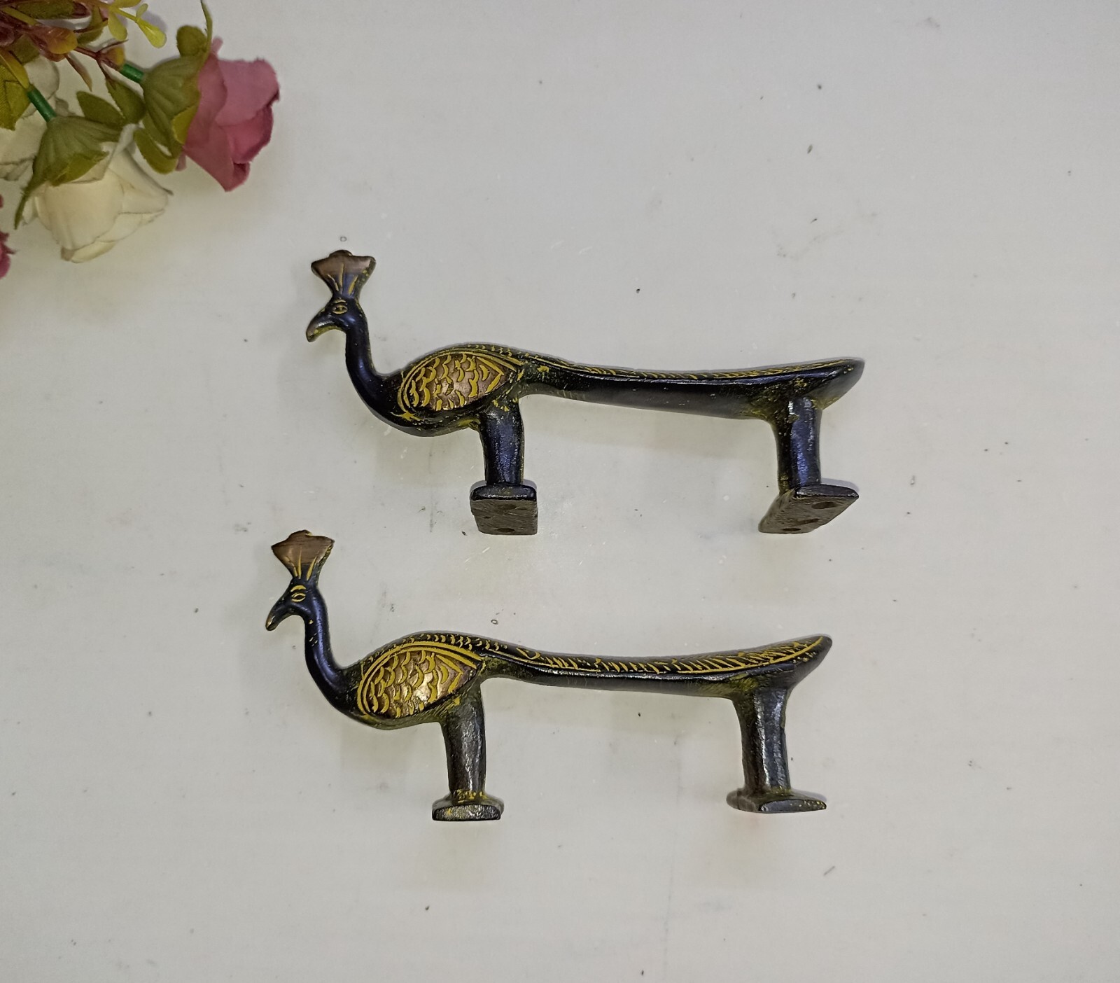 Peacock Shape Decorative Door Handle Home Gate Pull Furnish Handmade Gift GTX