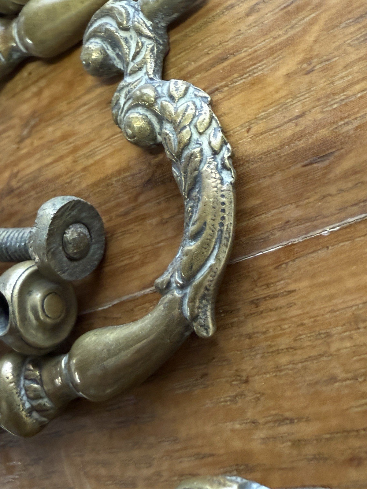Antique Georgian bronze brass hardware chippendale period set 18th century