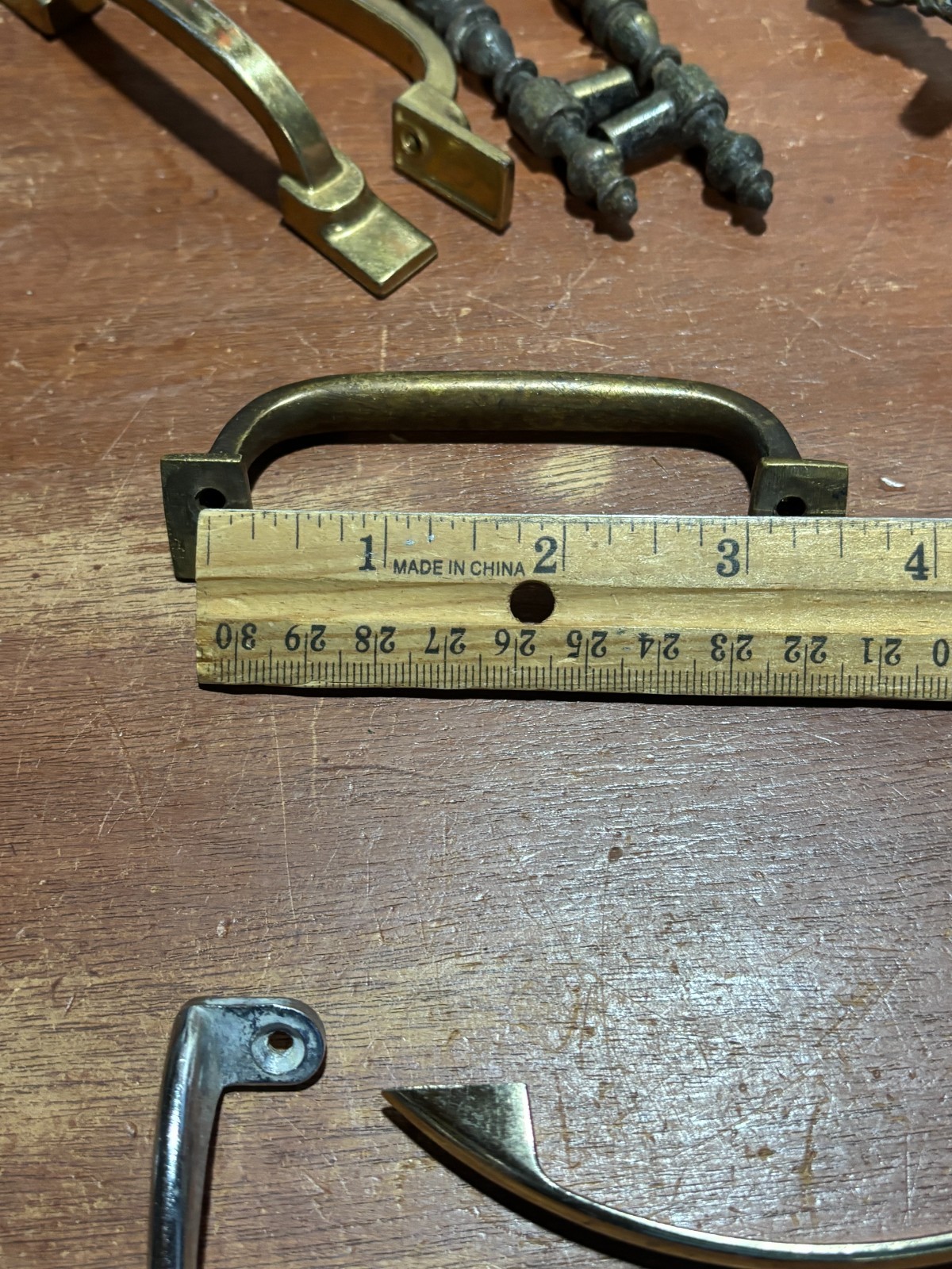 Vintage Lot of 12 Misc Variety Mixed Materials Door Handles Pulls Some Matching