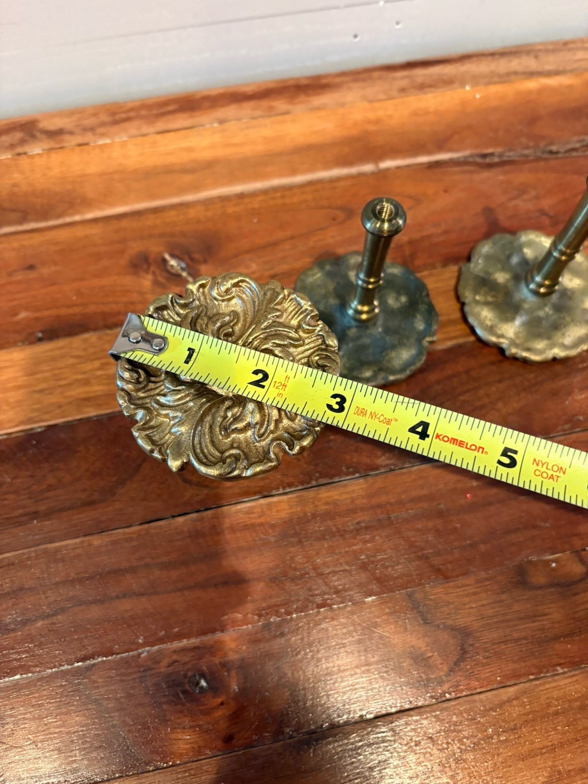 Antique Solid Brass Round Ornate Floral Drawer Cabinet Dresser Knobs/Curtain Tie