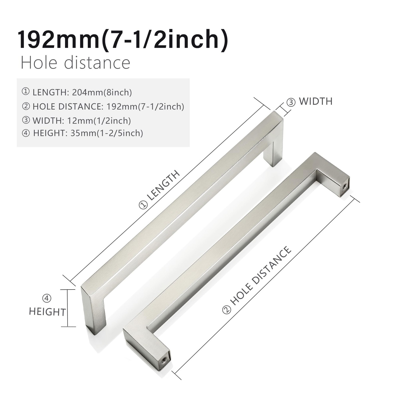 Redunest Cabinet Pulls Brushed Nickel Cabinet Handles Square Drawer Pulls 5