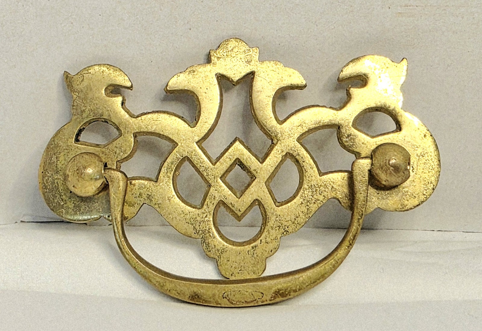 Lot Of 9 Brass Drop Bail Drawer Pull Handles Salvage 4×2.5″