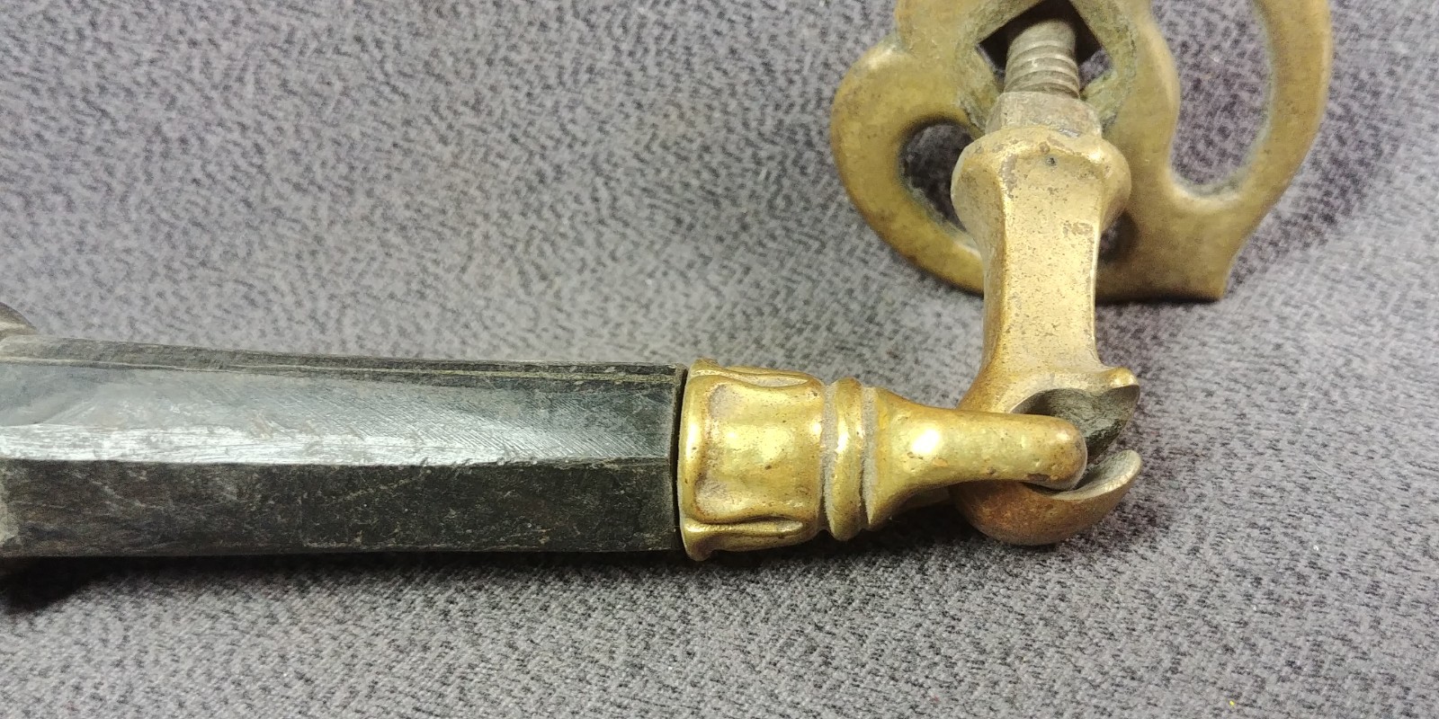 2 Tassel Handle Pendant Door Pull Brass Carved? Black Stove Unknown Antique Lot